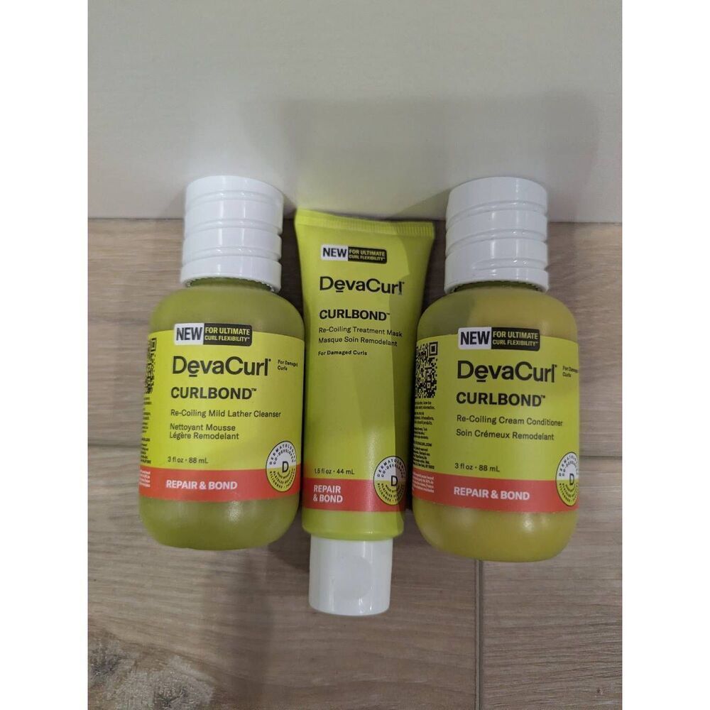 DevaCurl CurlBond Trio (Shampoo/Conditioner/Treatment Mask) Travel Set - Picture 2 of 2